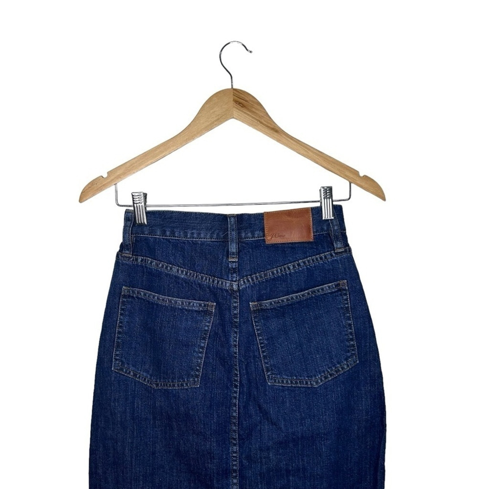 J.CREW Austin Wash Front Slit Denim Pencil Midi 100% Cotton Skirt Women’ Size 24 - Picture 8 of 12